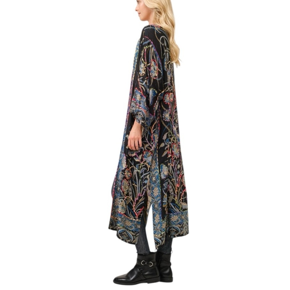 Ayka Ciara Thick Stitch Floral Embroidered Duster One Size - Picture 4 of 11